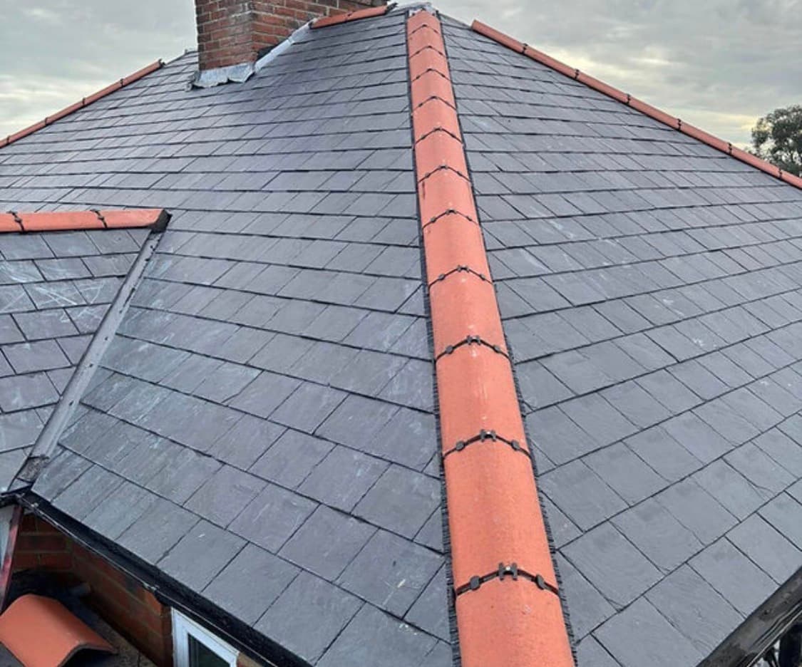 Completed slate roof detail